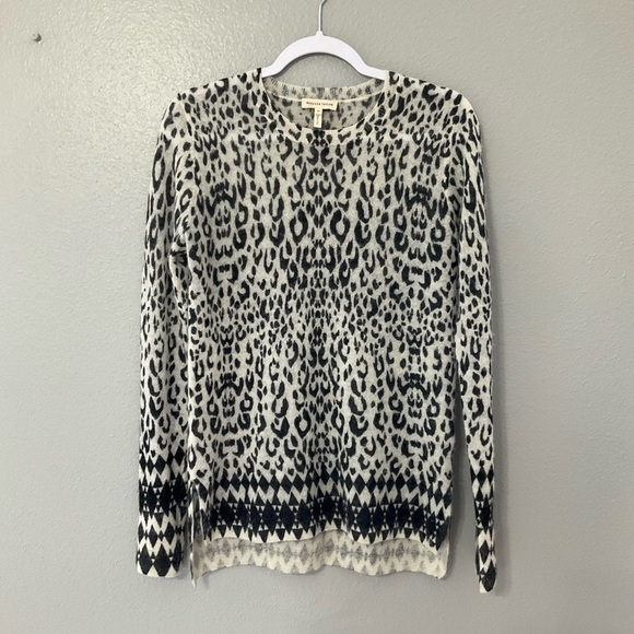 Rebecca Taylor mohair, alpaca blend animal print sweater size Medium T - Picture 2 of 10